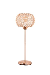 SORA-T gold stylowa lampa stołowa z kryształami, glamour 1xE27 