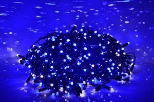 BLWZ01-3 lampki choinkowe BIG LED 100LED + FLASH niebieskie gniazdo łączeniowe  8,2m