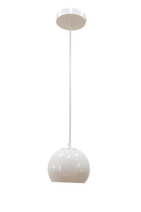 ORION biała  lampa wisząca sufitowa klosz kula metal kuchnia jadalnia nad wyspę nad blat nad stół loft 1xE27