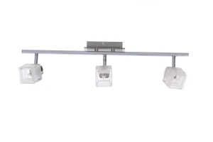 MIRA-3 chrom lampa sufitowa spot klosze szklane ozdobne styl klasyczny  ↔61cm ↕17cm 3xG9