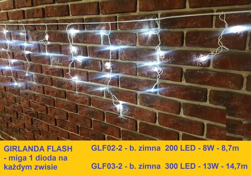 GLF02-2 girlanda zewn.200LED Flash b zimny gniazdo