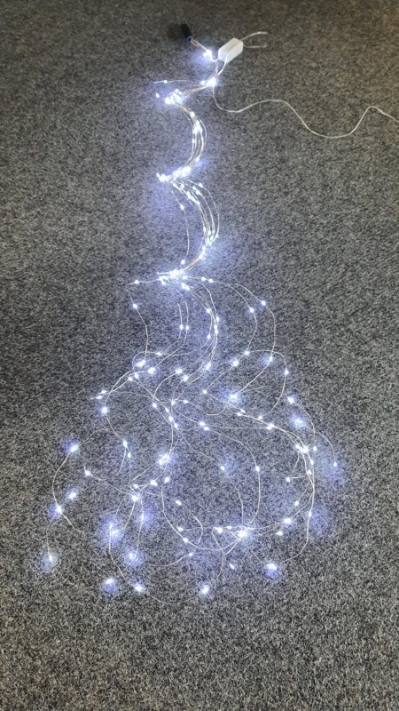 DR-2 200LED girlanda na cienkim druciku tzw. "Anielskie włosy" 10x2m barwa biała zimna 6000K